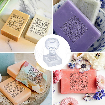 Clear Acrylic Soap Stamps DIY-WH0445-005-1