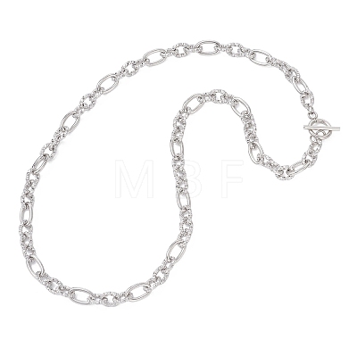 7.5MM 304 Stainless Steel Figaro Chain OT Necklaces NJEW-JN05705-1