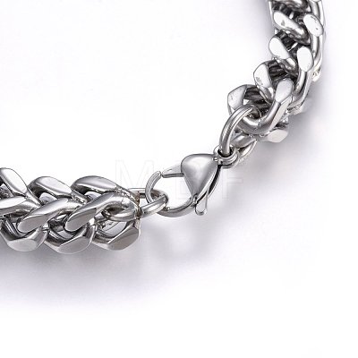 304 Stainless Steel Wheat Chain Necklaces NJEW-H493-06P-1