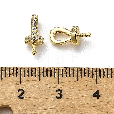 Rack Plating Brass Micro Pave Cubic Zirconia Cup Pearl Peg Bails Pin Pendants KK-S397-13G-1