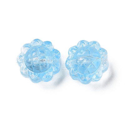 Transparent Spray Painted Glass Beads GLAA-I050-06G-1