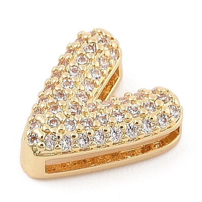 Brass Micro Pave Cubic Zirconia Slide Charms ZIRC-I068-08G-A-1