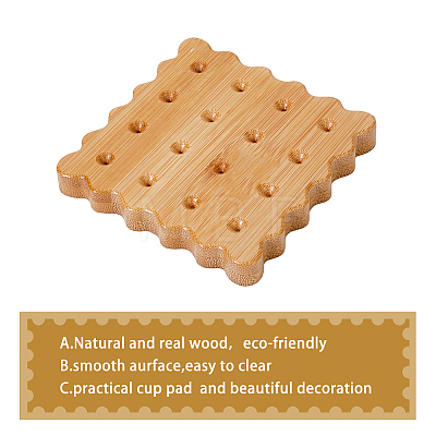 Bamboo Coasters Heat Insulated Cup Pad AJEW-WH0323-33-1