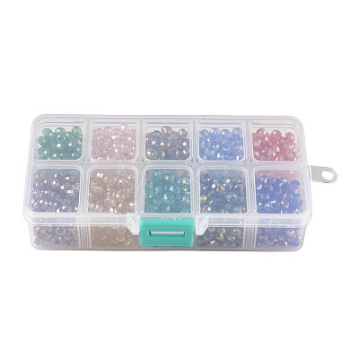 10 Colors Electroplate Glass Beads GLAA-JP0002-01-1