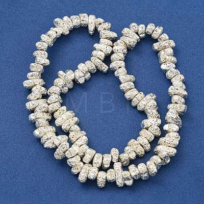 Electroplated Natural Lava Rock Beads Strands G-I360-U01-04-1