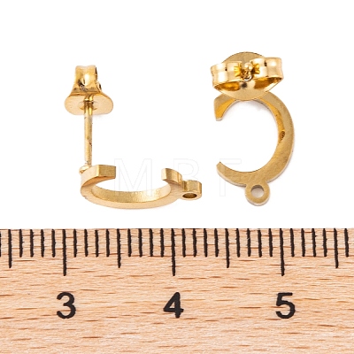 Ion Plating(IP) 304 Stainless Steel Stud Earrings FIND-Q103-01C-G-1