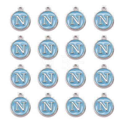 Platinum Plated Alloy Enamel Charms X-ENAM-S118-04N-P-1