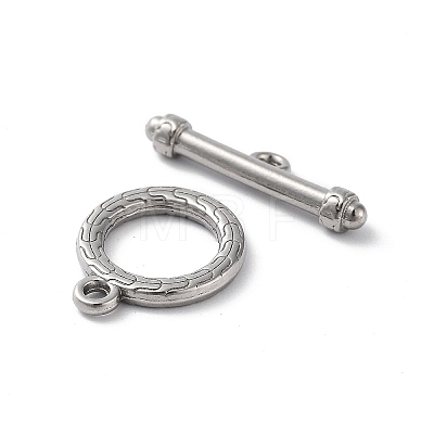 304 Stainless Steel Ring Toggle Clasps STAS-A092-09E-P-1