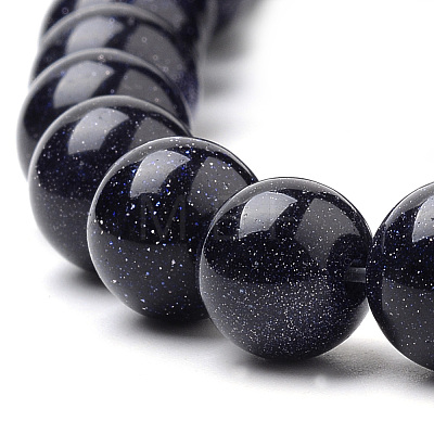 Synthetic Blue Goldstone Beads Strands G-S259-41-8mm-1