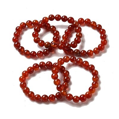 Natural Carnelian Stretch Bracelets X-B073-4-1