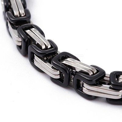 PVD Vacuum Plating 304 Stainless Steel Byzantine Chain Bracelets BJEW-I295-02B-EBP-1