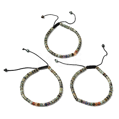 Natural Amethyst & Non-magnetic Hematite Beaded Adjustable Bracelets for Unisex BJEW-K251-09X-1