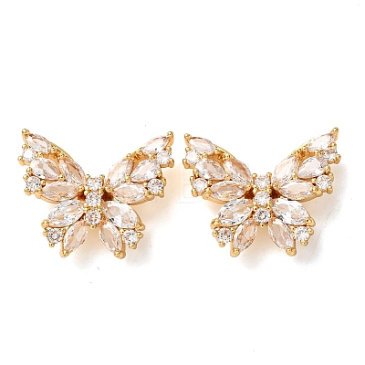 Brass Micro Pave Cubic Zirconia Beads KK-K422-12G-03-1
