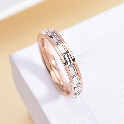 304 Stainless Steel with Crystal Rhinestone Finger Rings FS-WGF5DC4-05-1