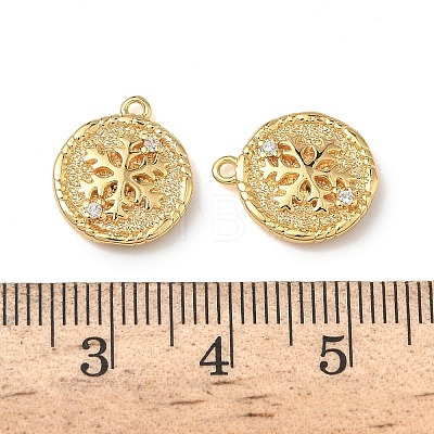 Christmas Brass Micro Pave Clear Cubic Zirconia Pendants KK-A280-03D-G-1