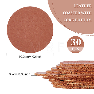 PU Imitation Leather Coasters AJEW-WH0367-07A-1