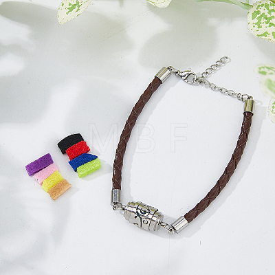1Pc 304 Stainless Steel Perfume Diffuser Column Link Bracelets BJEW-FG0001-08C-1