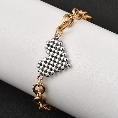 304 Stainless Steel Link Bracelets BJEW-K264-02B-G-1
