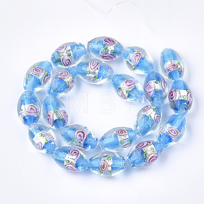 Handmade Silver Foil Glass Lampwork Beads X-LAMP-Q030-02I-1