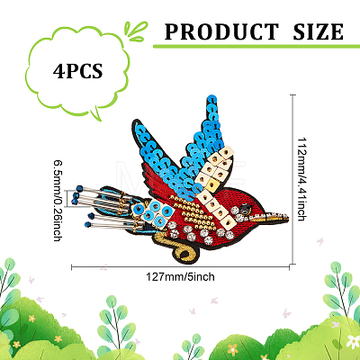 Bird Polyester Embroidery Iron on Appliques PATC-WH0008-35-1