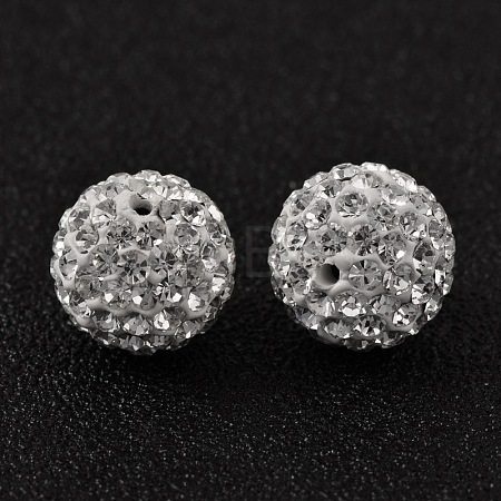 Polymer Clay Rhinestone Beads RB-H258-HD12mm-001-1