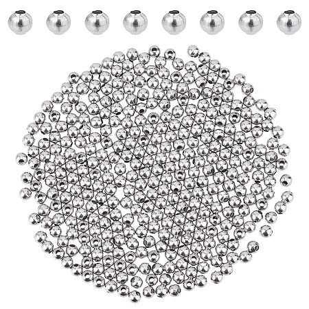 304 Stainless Steel Round Seamed Beads STAS-DC0015-81A-1