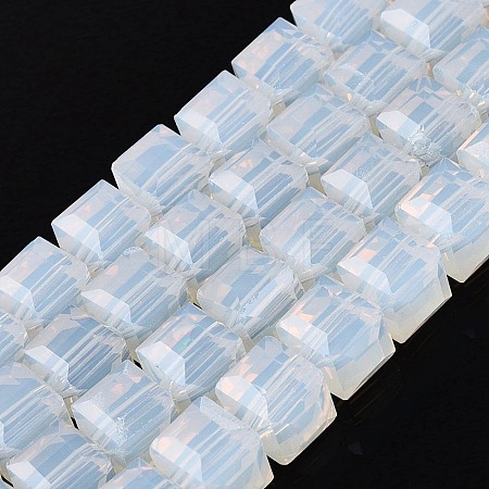 Imitation Jade Glass Beads Strands GLAA-R041-8x8mm-B02-1