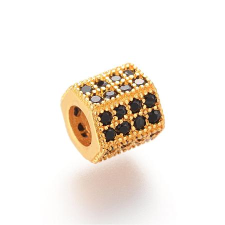 Brass Micro Pave Cubic Zirconia European Beads ZIRC-S053-YS012B-2-1