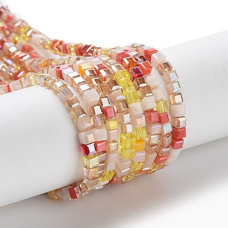 Gradient Color Electroplate Glass Bead Strands GLAA-E042-05-B01-1