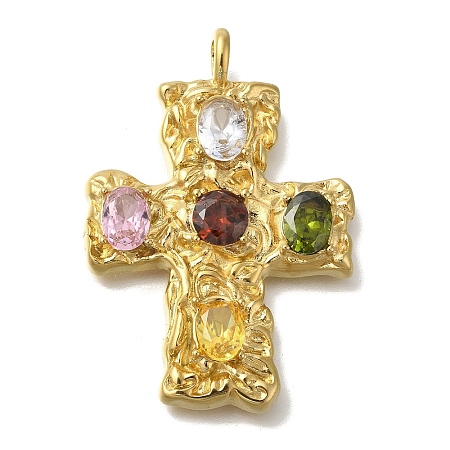 Ion Plating(IP) 304 Stainless Steel Colorful Rhinestone Pendants STAS-C105-11G-1