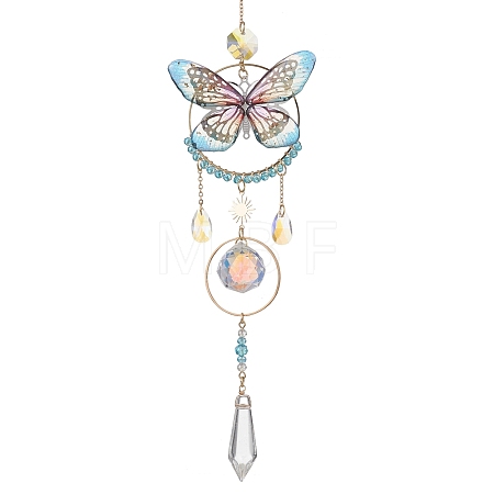 Stainless Steel Resin Butterfly Suncatcher HJEW-TA00451-03-1