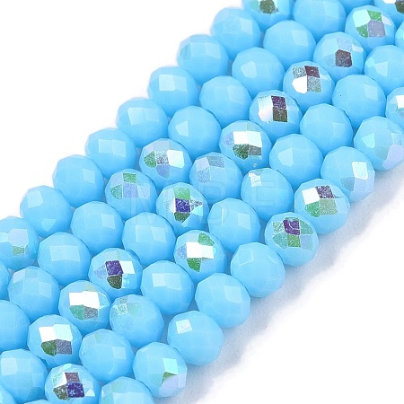 Electroplate Opaque Solid Color Glass Beads Strands LS-EGLA-A044-P3mm-L08-1