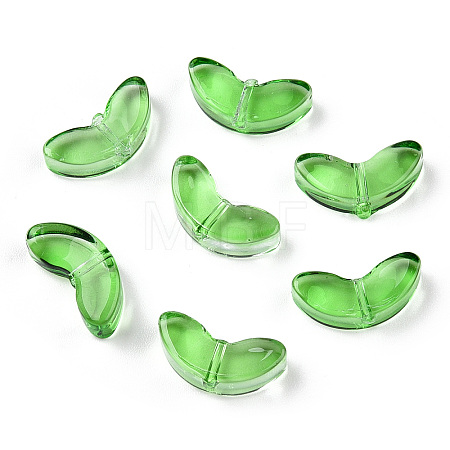 Spray Painted Transparent Glass Beads GLAA-T022-27A-1
