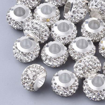 Polymer Clay Rhinestone European Beads RB-S055-16A-1