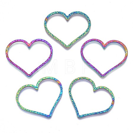 Rack Plating Rainbow Color 304 Stainless Steel Linking Rings STAS-S119-099-1