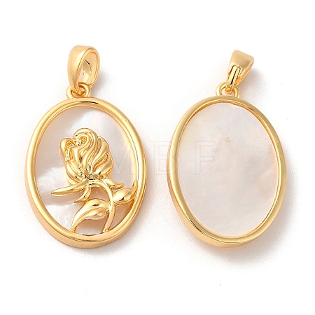 Brass Oval Pendants KK-I703-05B-G-1