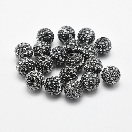 Handmade Polymer Clay Rhinestone Beads RB-L030-20A-10mm-1