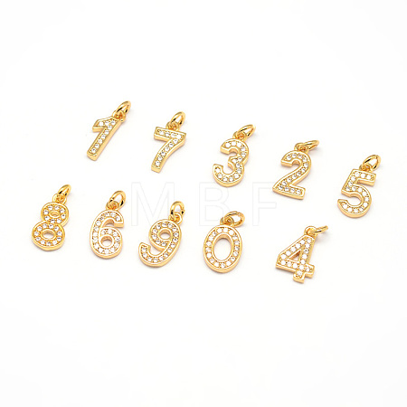 Real 18K Gold Plated Brass Micro Pave Cubic Zirconia Charms ZIRC-E012-M-1