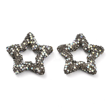 Star Shape Polymer Clay Rhinestone Beads CLAY-NH0001-06A-1