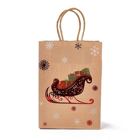 Christmas Theme Hot Stamping Rectangle Paper Bags X1-CARB-F011-02D-1
