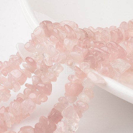 Chip Natural Madagascar Rose Quartz Bead Strands G-M344-50-1