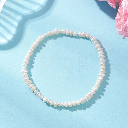 Natural Cultured Freshwater Pearl Beads Stretch Bracelets for Women BJEW-JB13068-1