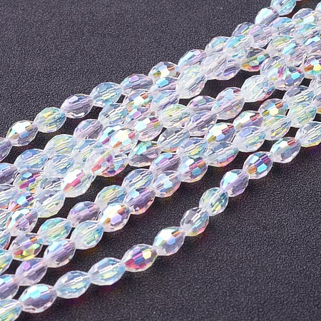 Electroplate Glass Beads Strands X-GC886Y-3-1