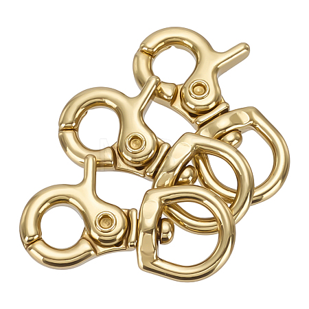Brass Swivel Snap Hook Clasps FIND-WH0817-108G-1