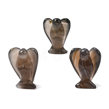 Natural Grey Agate Angel Figurine DJEW-N006-01A-25-1