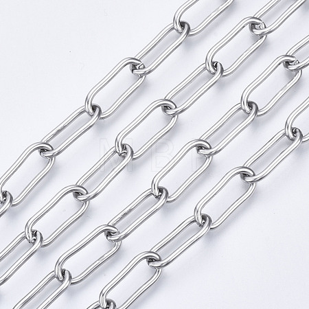 Tarnish Resistant 304 Stainless Steel Paperclip Chains CHS-N001-02P-1