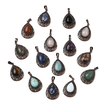 Natural & Synthetic Mixed Gemstone Pendants G-A297-05R-1