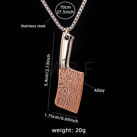 201 Stainless Steel Kitchen Knife Shape Pendant Necklaces for Men FS-WG2BC60-01-1
