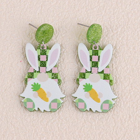 Easter Acrylic Glitter Powder Dangle Stud Earrings FS-WG58748-14-1