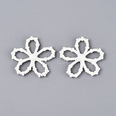 Spray Painted Alloy Flower Multi-Strand Links PALLOY-Q464-01A-1